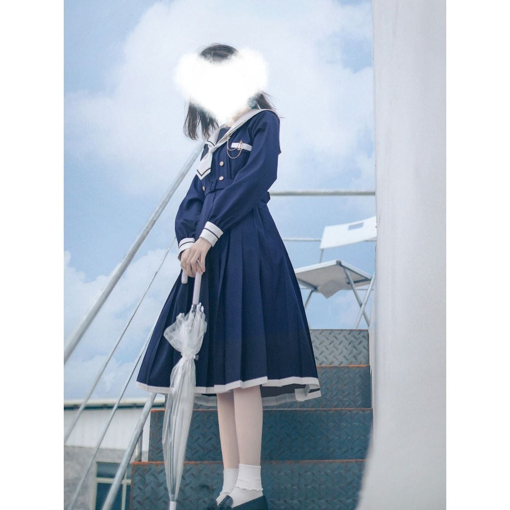 Elegant Sailor Collar Dress