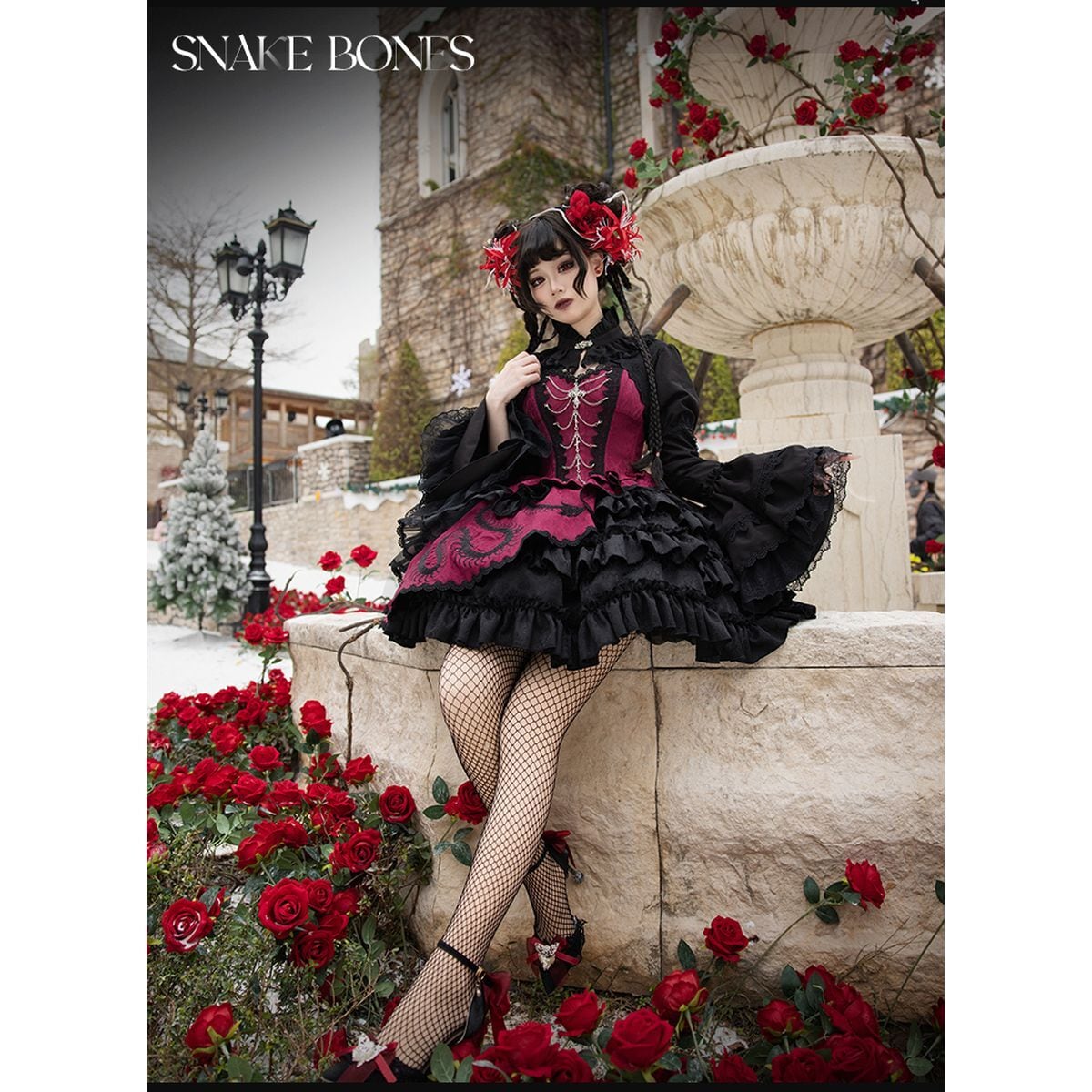 Gothic x China Asymmetrical Jumper Skirt