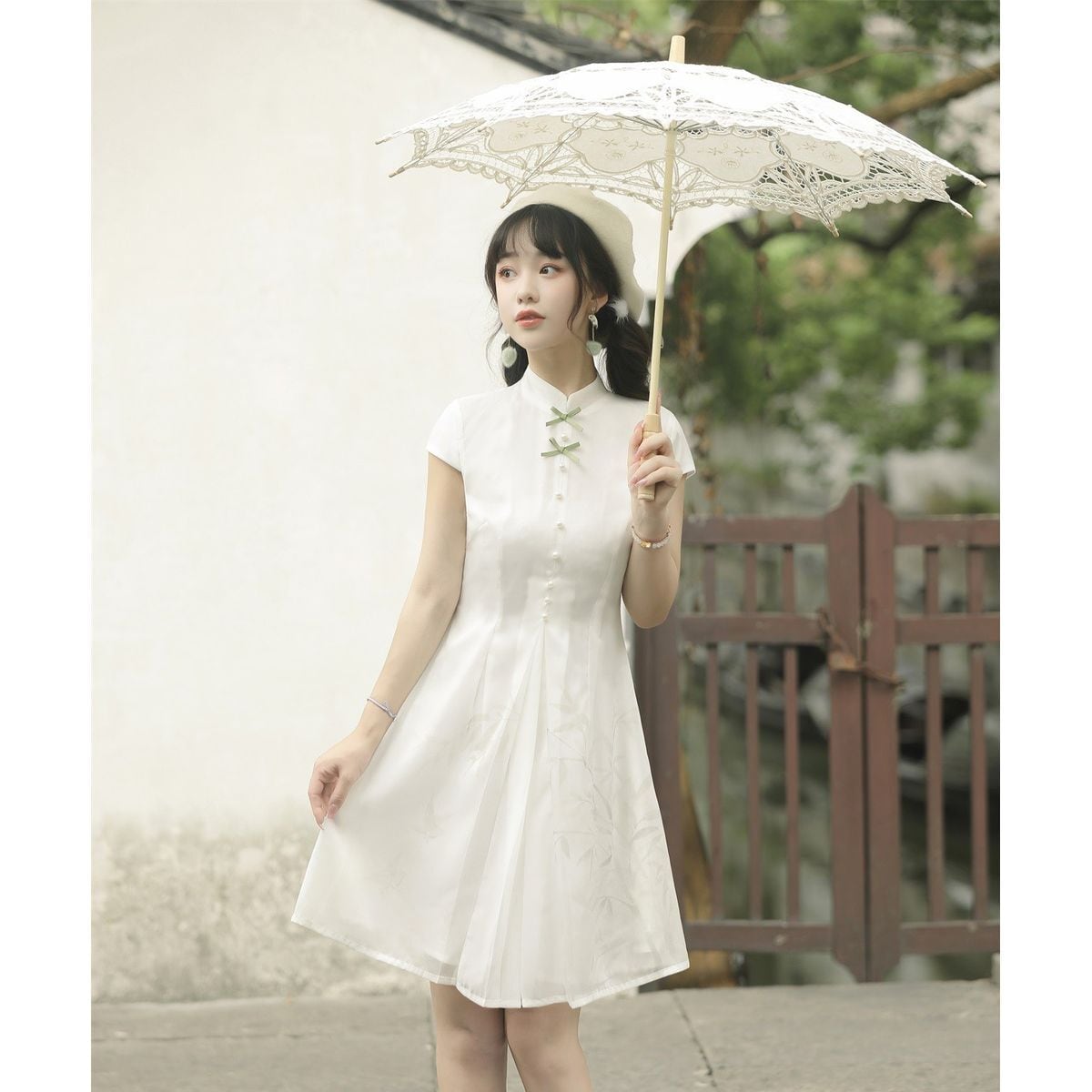 Chinese-Style Frill Dress