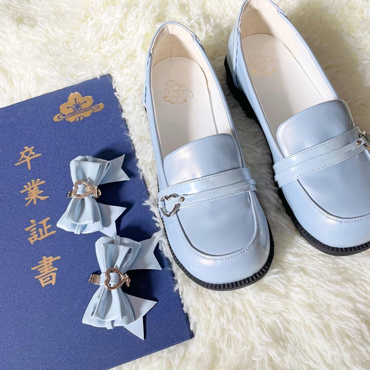 Flat Heart-Bow Dolly Shoes