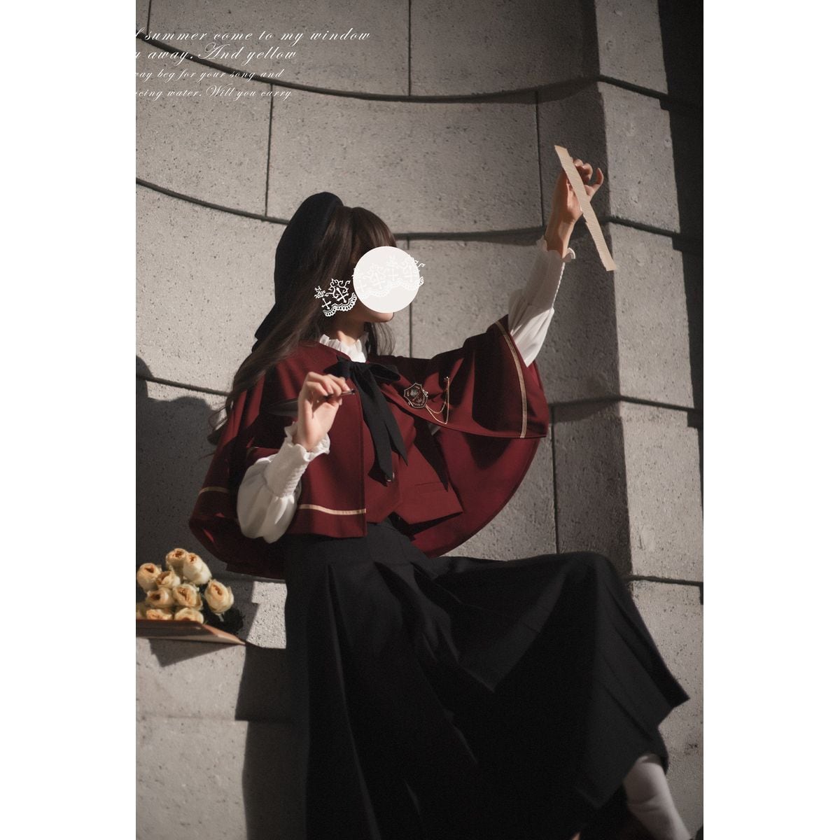 Elegant Long Skirt and Cape Ensemble