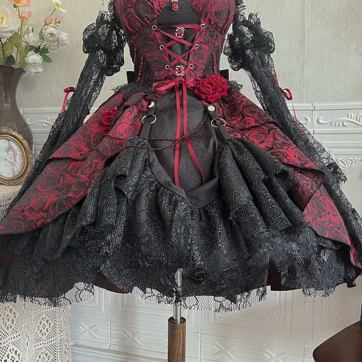 Mystical Gothic Rose Dress Set