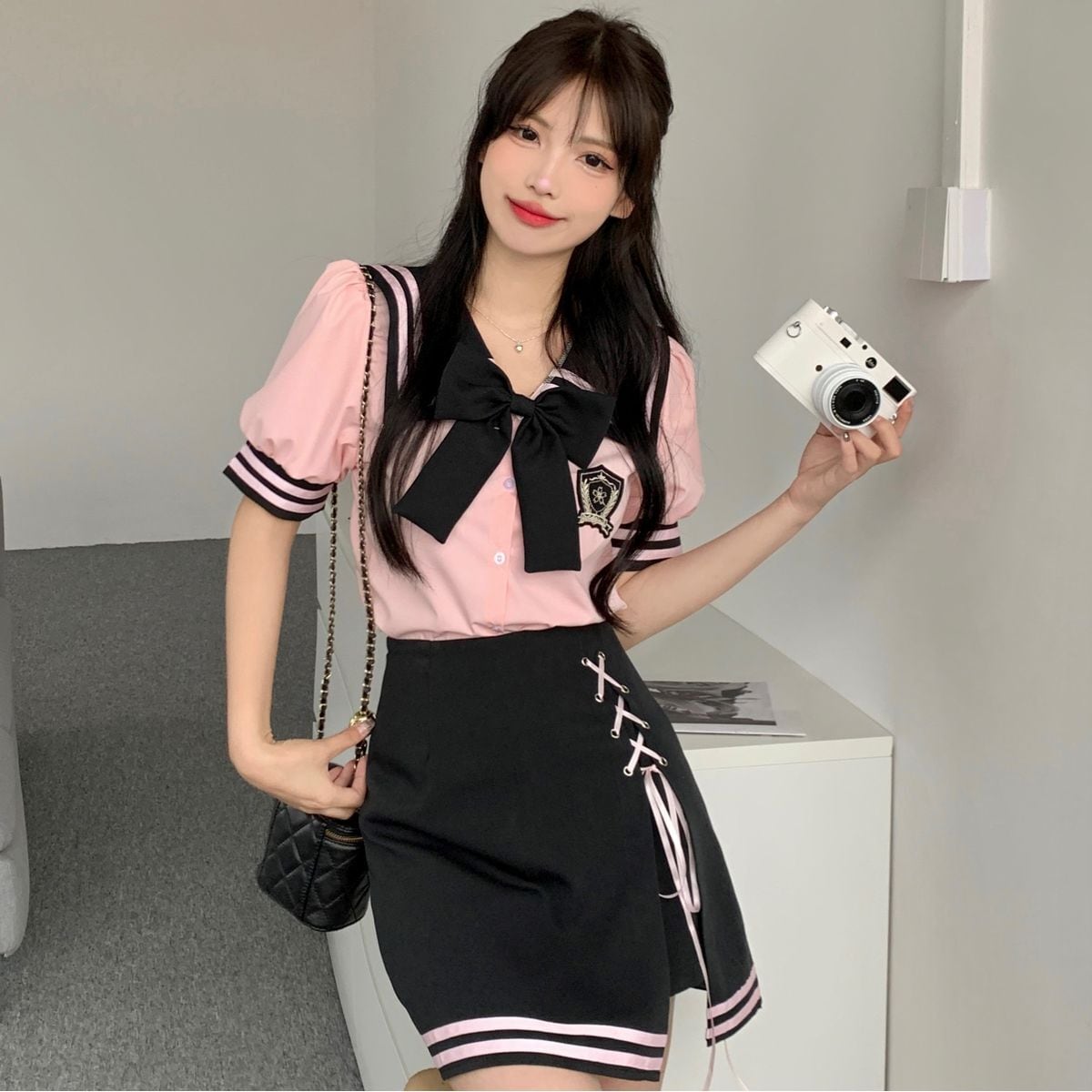 Sailor Collar Short Sleeve Set up