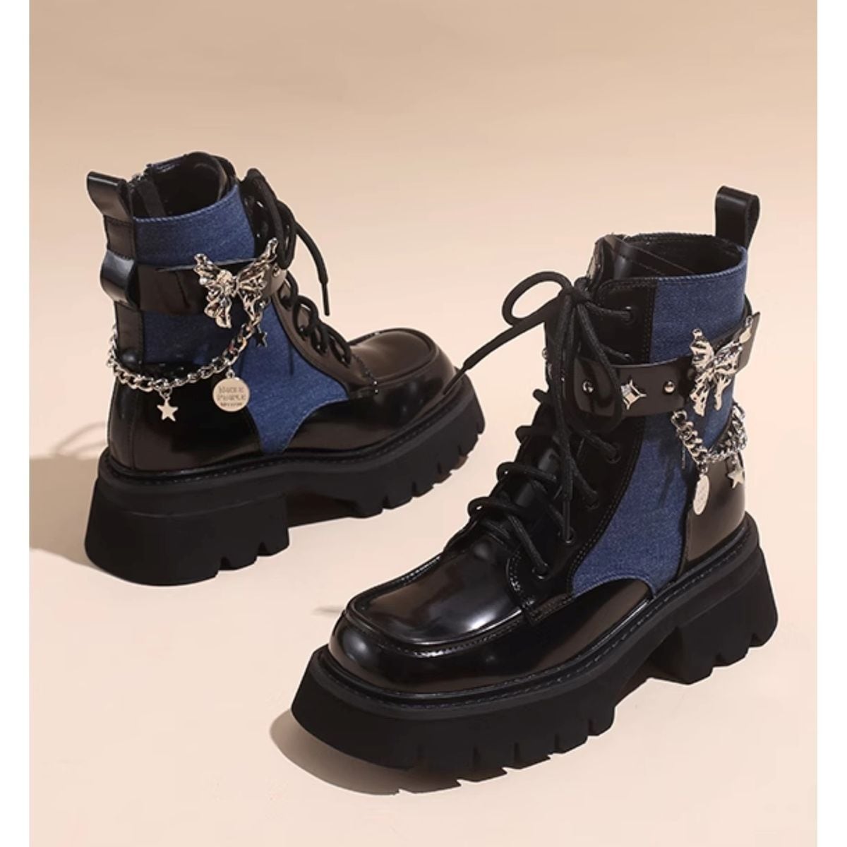 Butterfly Strap Chain Boots