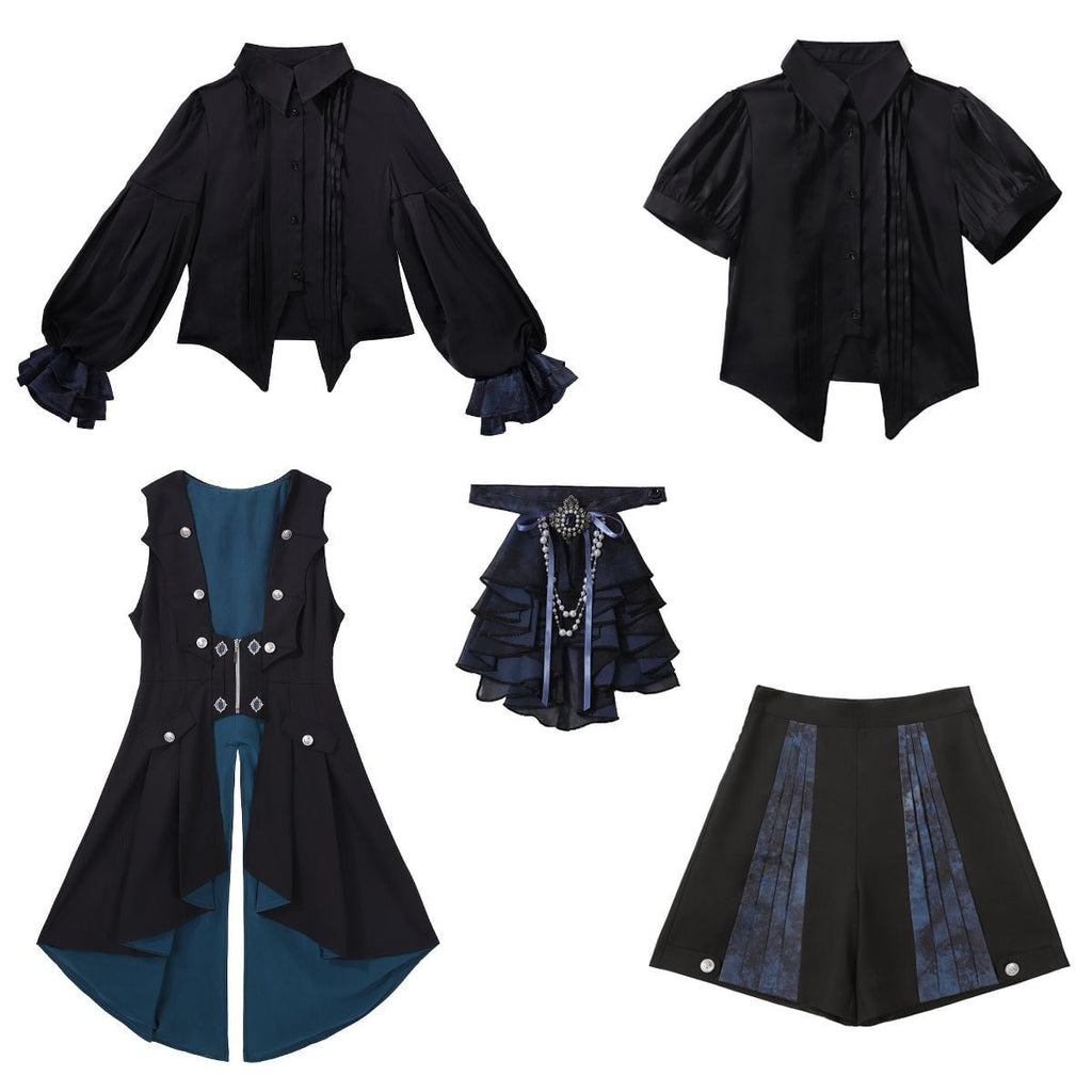 Noble Black and Blue Prince Attire