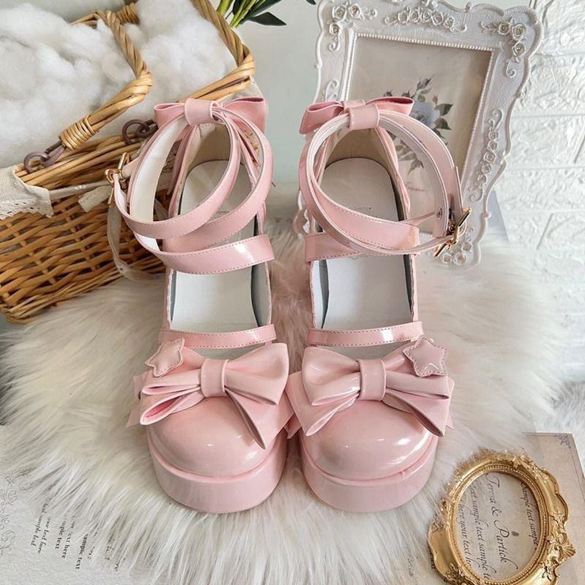 Front Bow Star-Strap Lolita Shoes