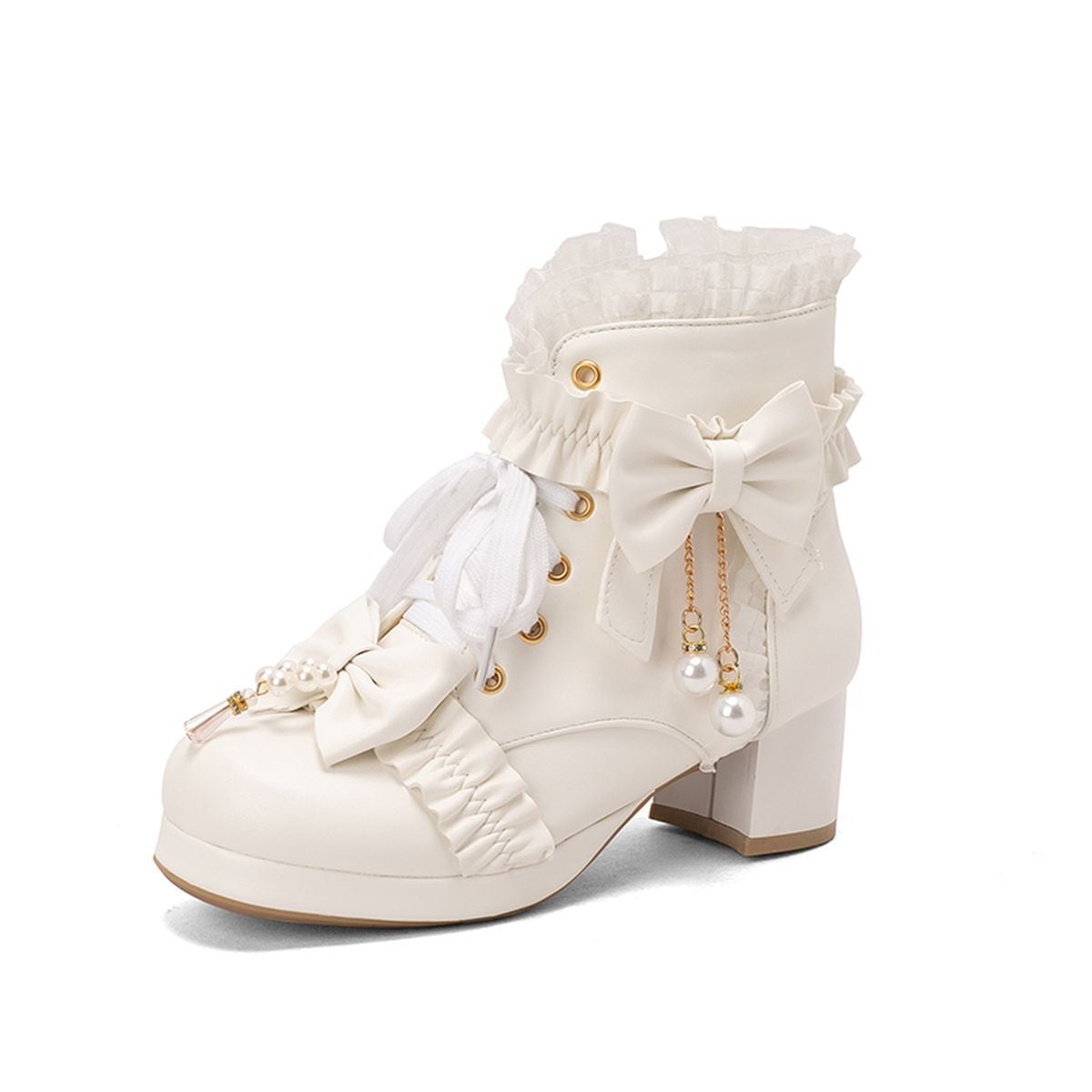 owknot Pearl Accent Ankle Boots