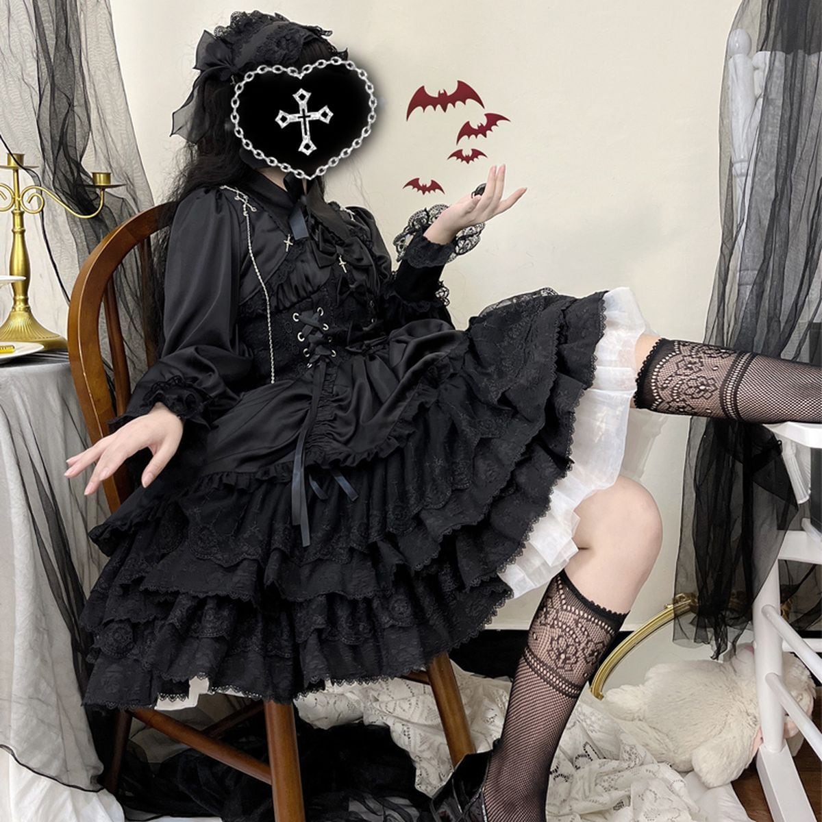 Gothic Corset Jumper Dress Set