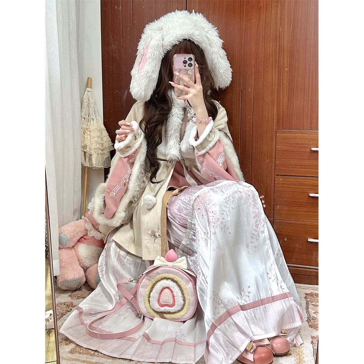 Strawberry Roll Cake Backpack