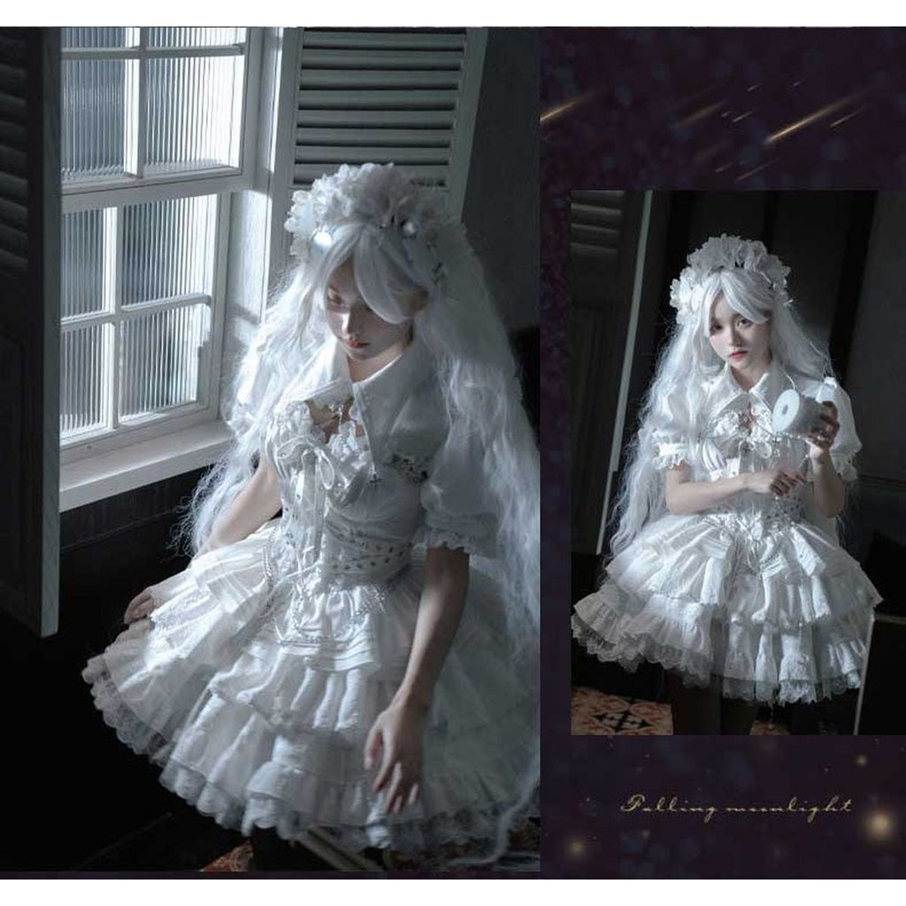 Gothic Lace-Up Jumper Skirt Set