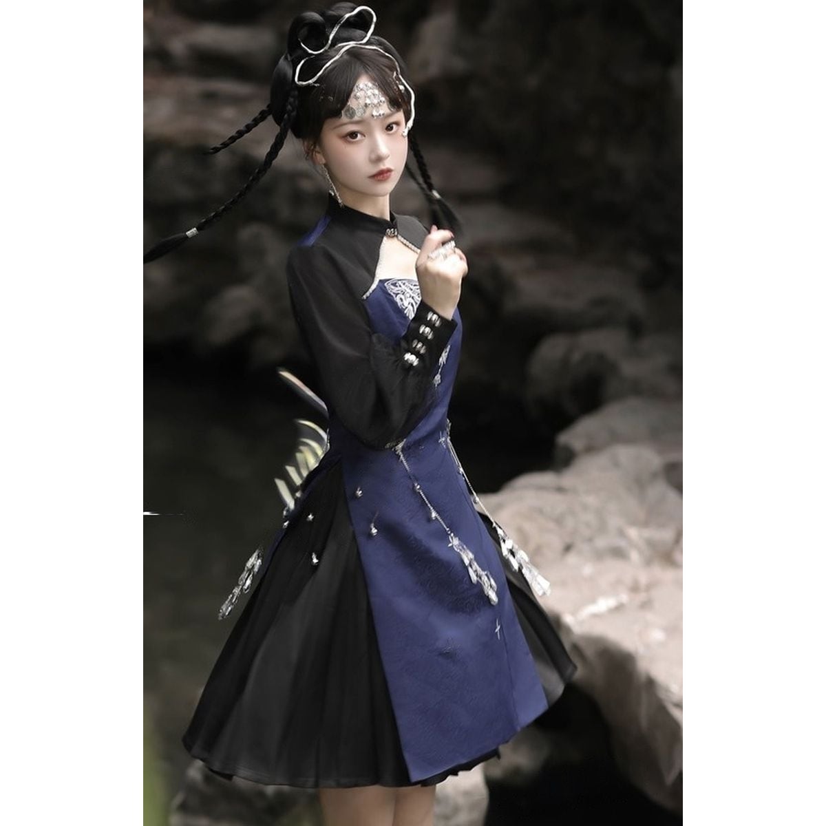 Chinese-Inspired Embroidered Jewel Dress