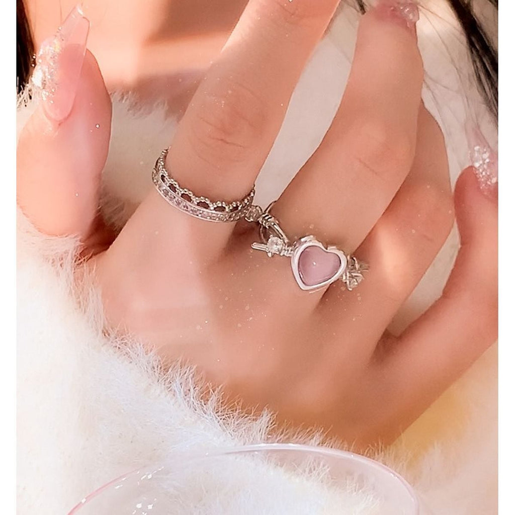 Kawaii Heart Charm Ring
