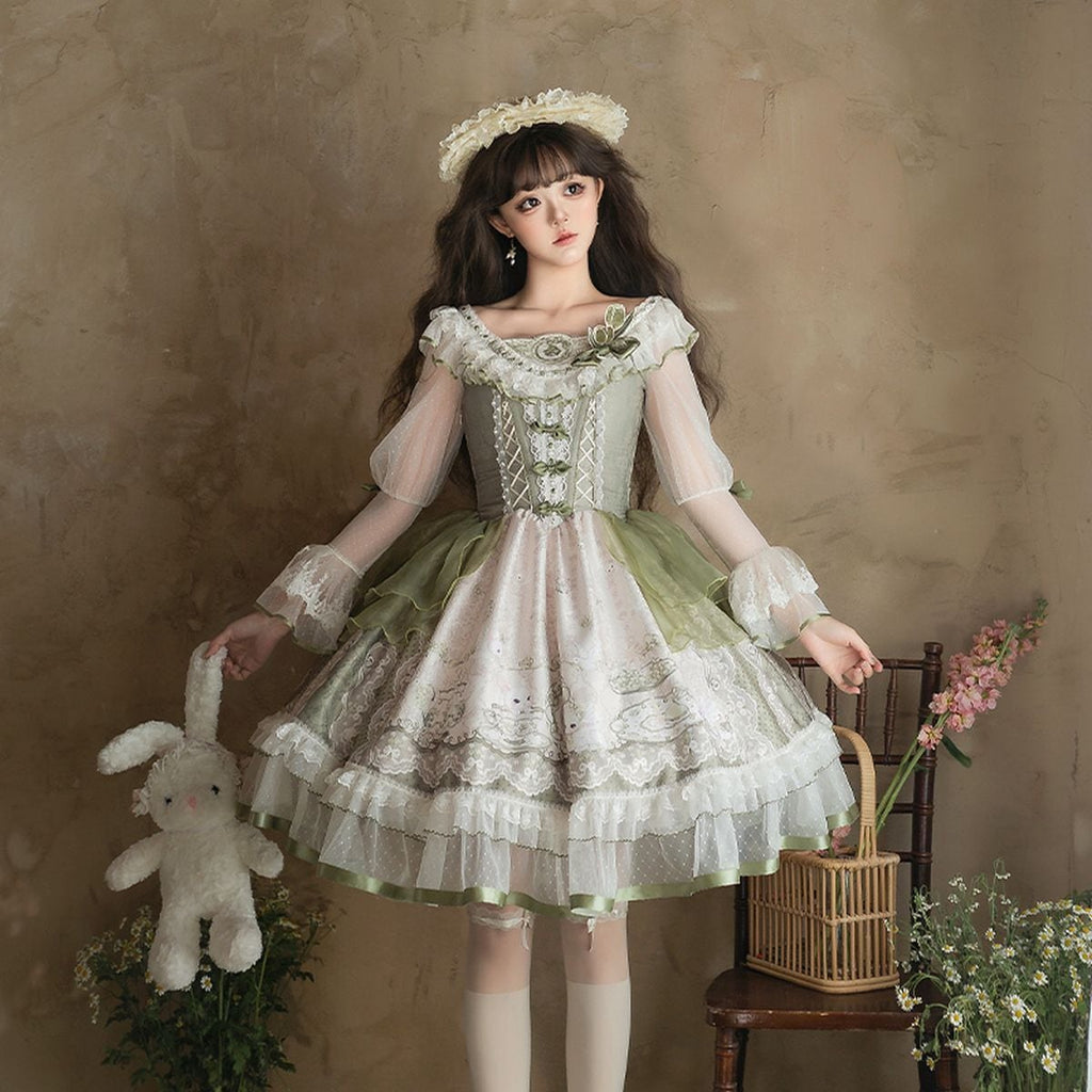 Elegant Green Frill Lolita Dress