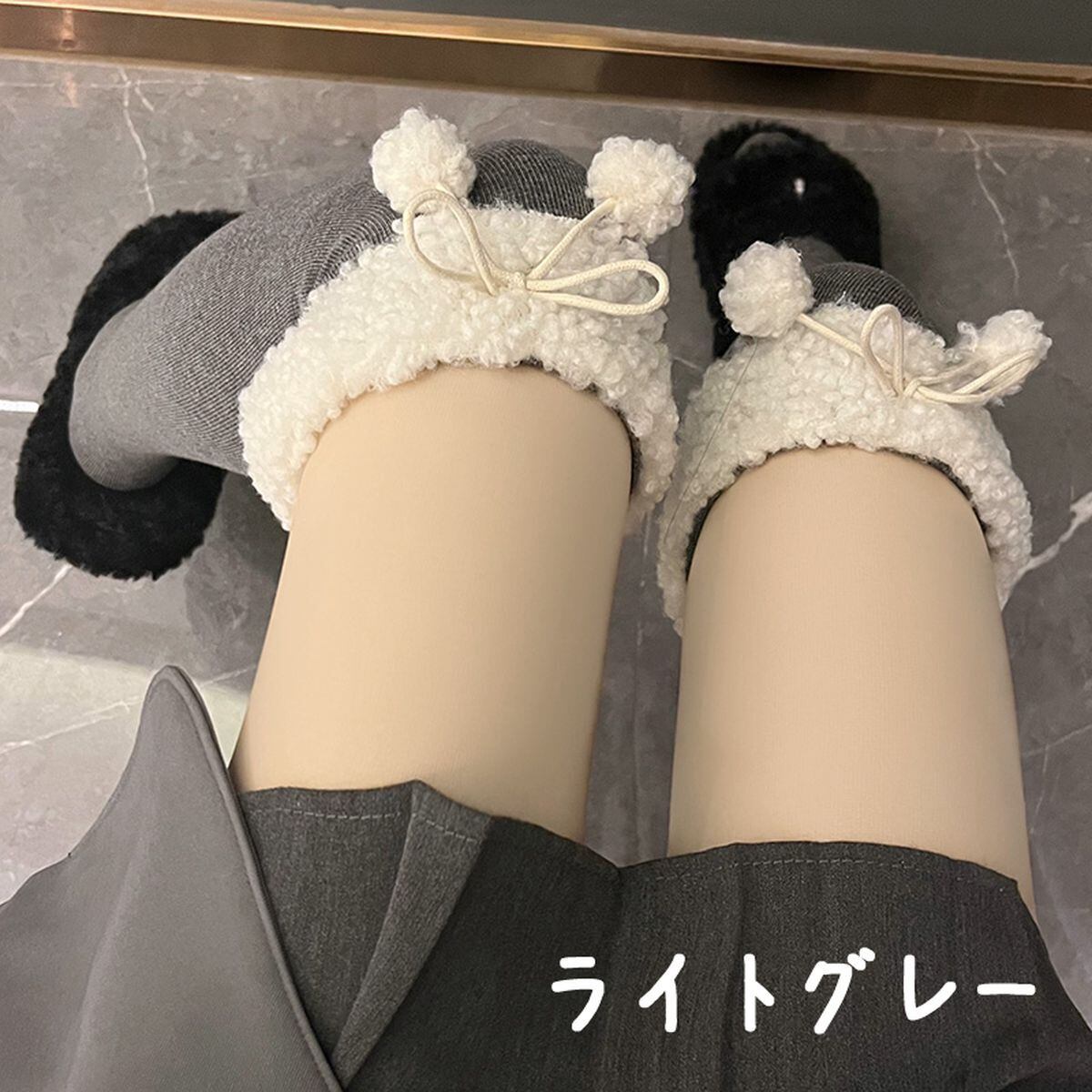 Fluffy Boa Over-the-Knee Socks