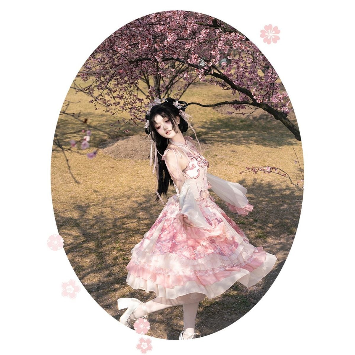 Cherry Blossom Chinese-Inspired Dress