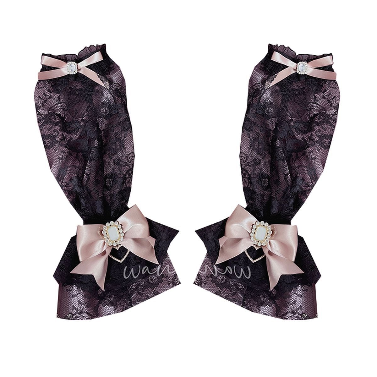 Cute Lace Arm Covers with Ribbons