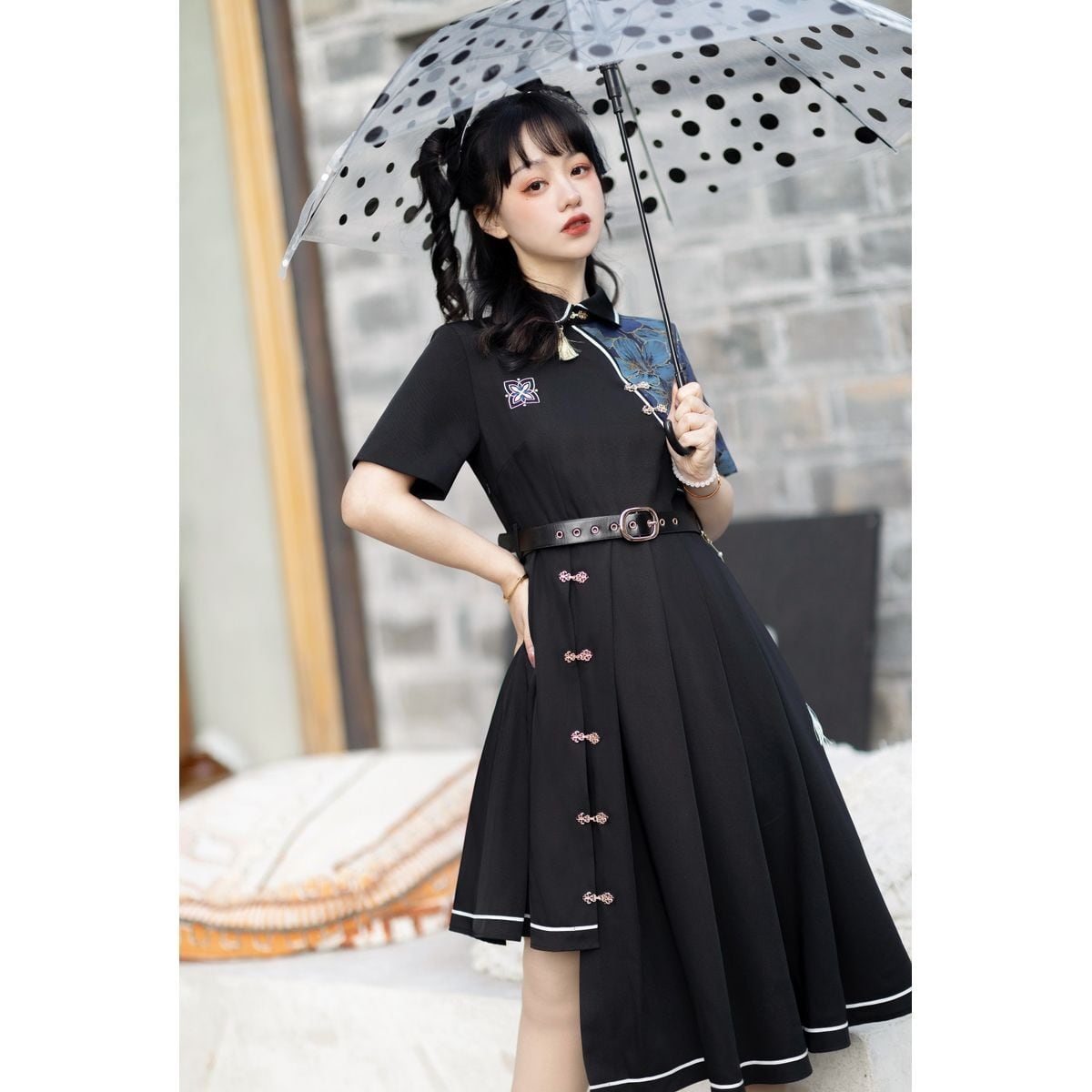 Stylish Asymmetrical Oriental Dress