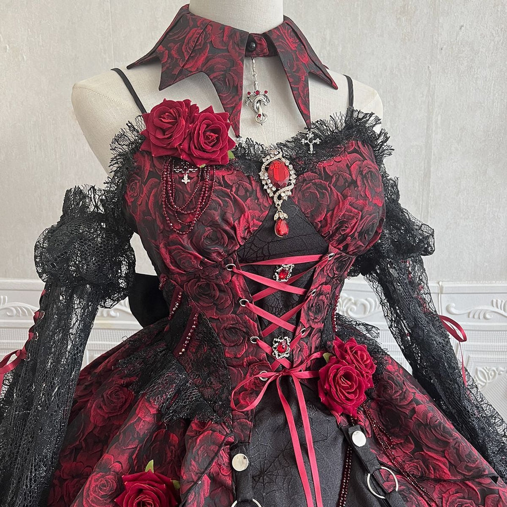 Mystical Gothic Rose Dress Set