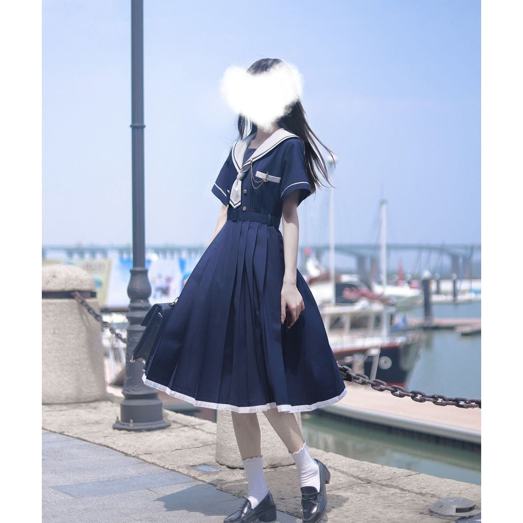 Elegant Sailor Collar Dress