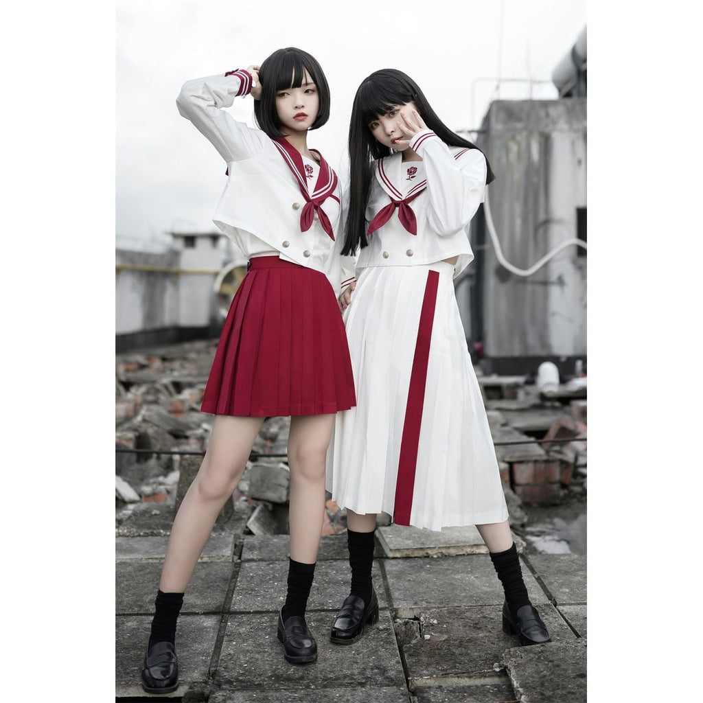 Red and White Sailor Uniform