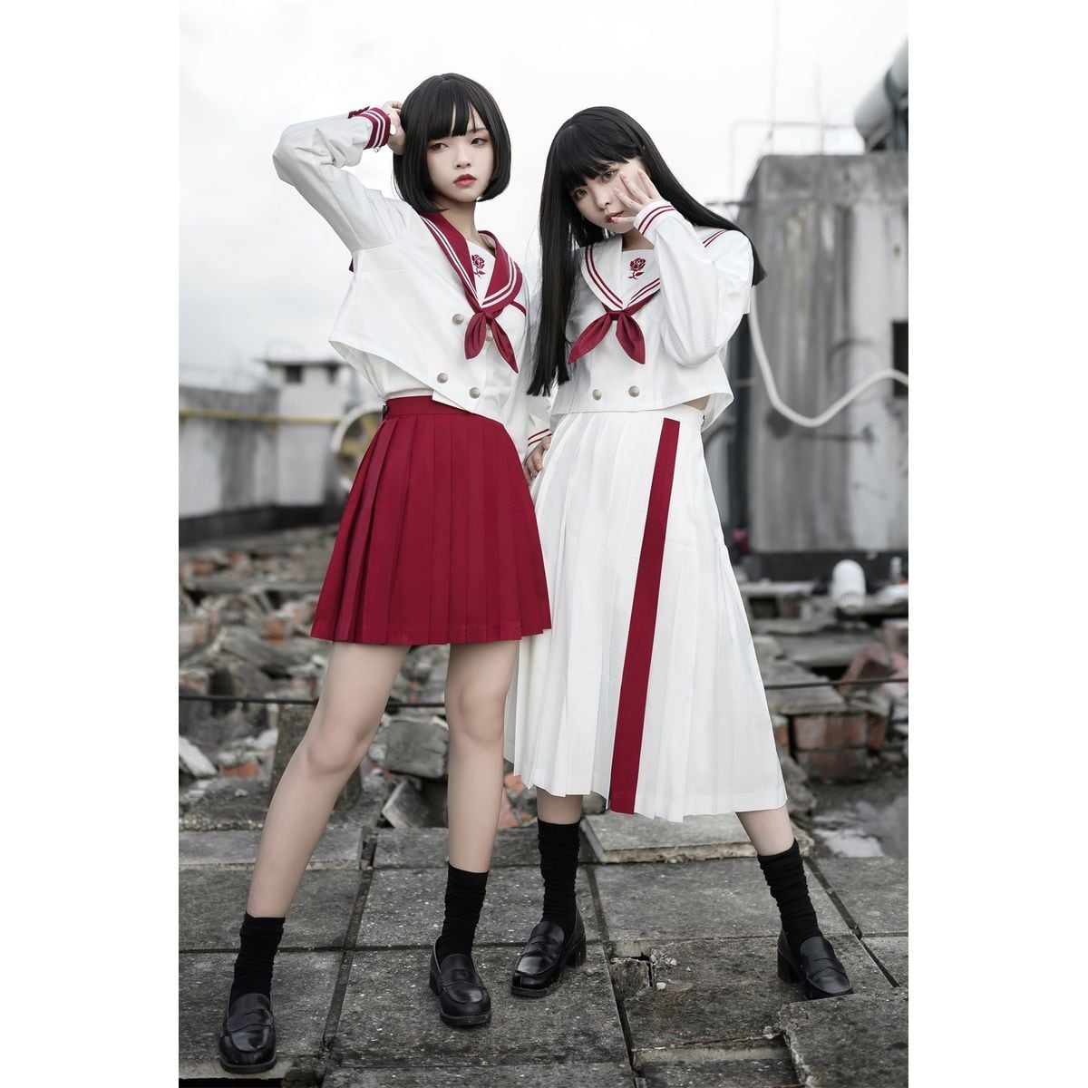 Red and White Sailor Uniform
