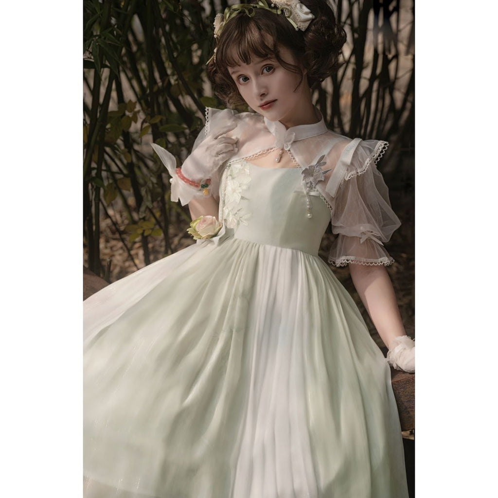 Charming Floral Lace Dress Ensemble