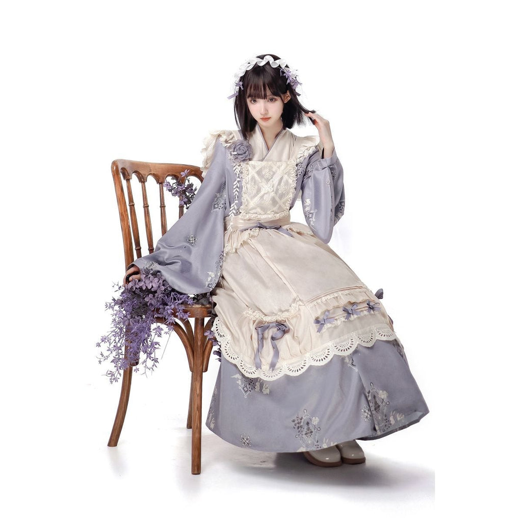 Lavender Retro-Style Apron Dress