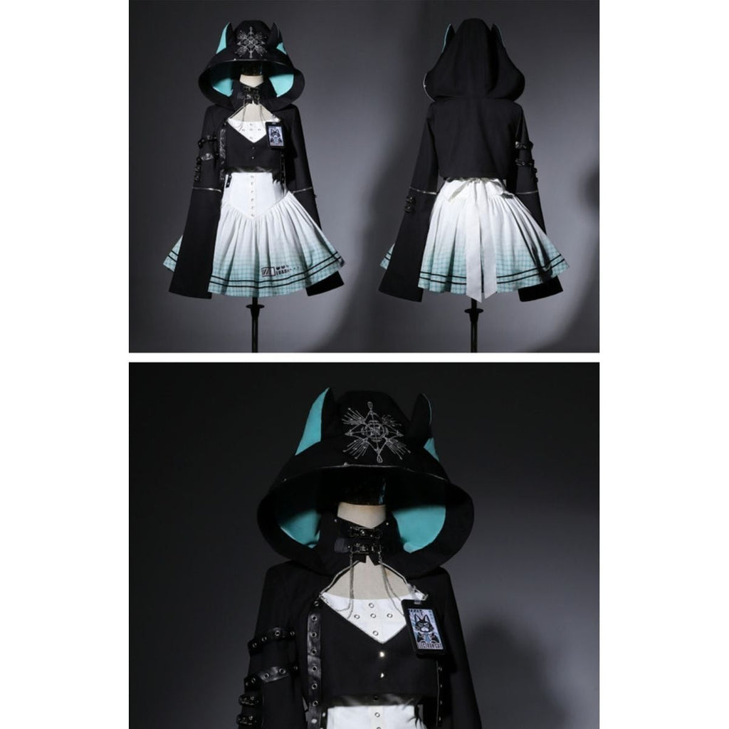 Cyberpunk Cat Ear Skirt Set