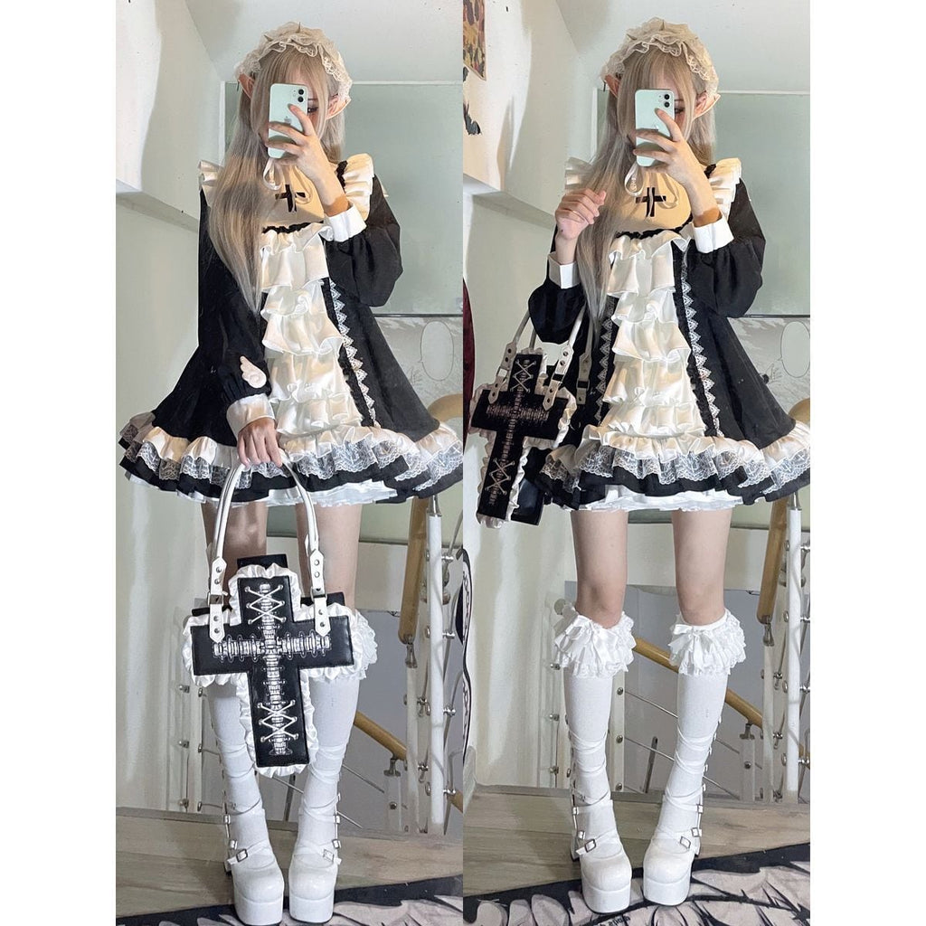 Dark Aesthetic Cross Gothic Dress