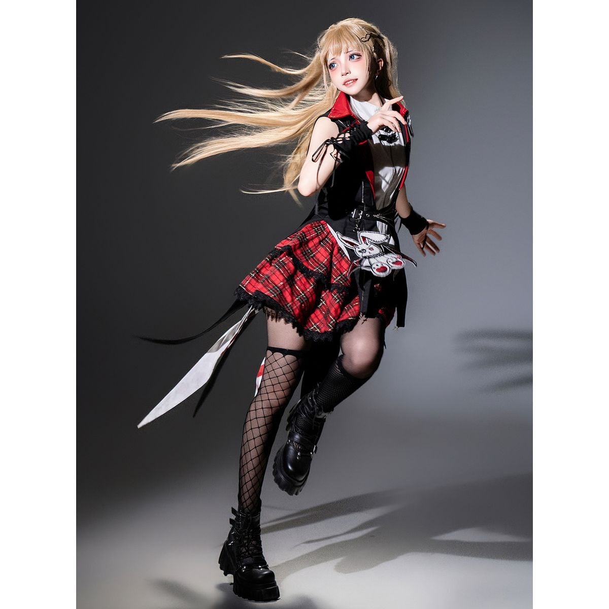 Whimsical Checkered Rabbit Set