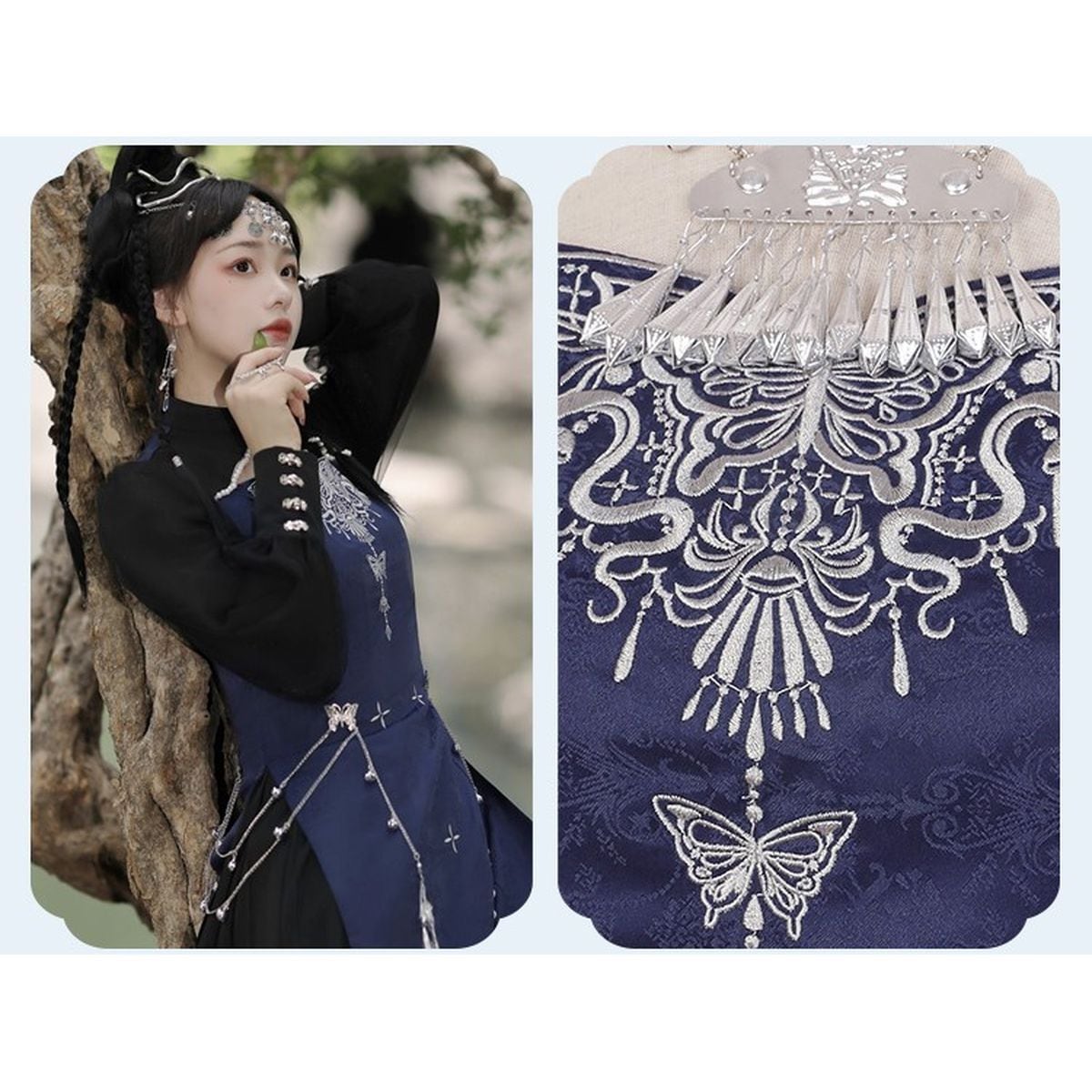 Chinese-Inspired Embroidered Jewel Dress