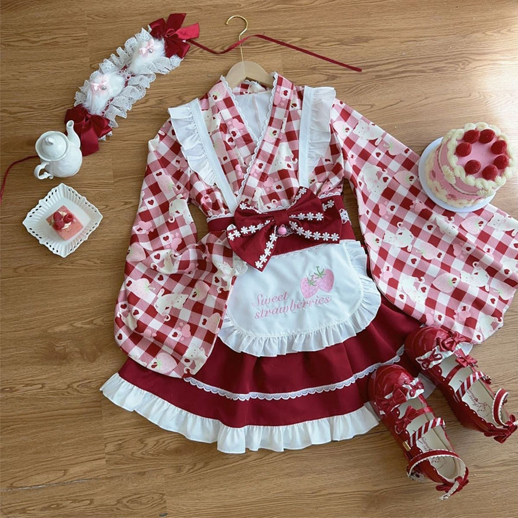 Kimono-Inspired Maid Dress Set