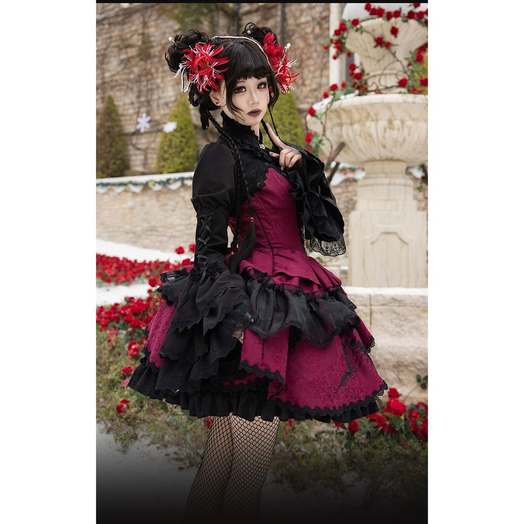 Gothic x China Asymmetrical Jumper Skirt