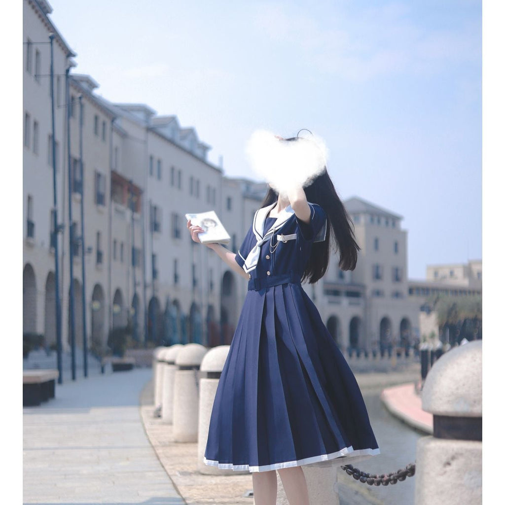 Elegant Sailor Collar Dress