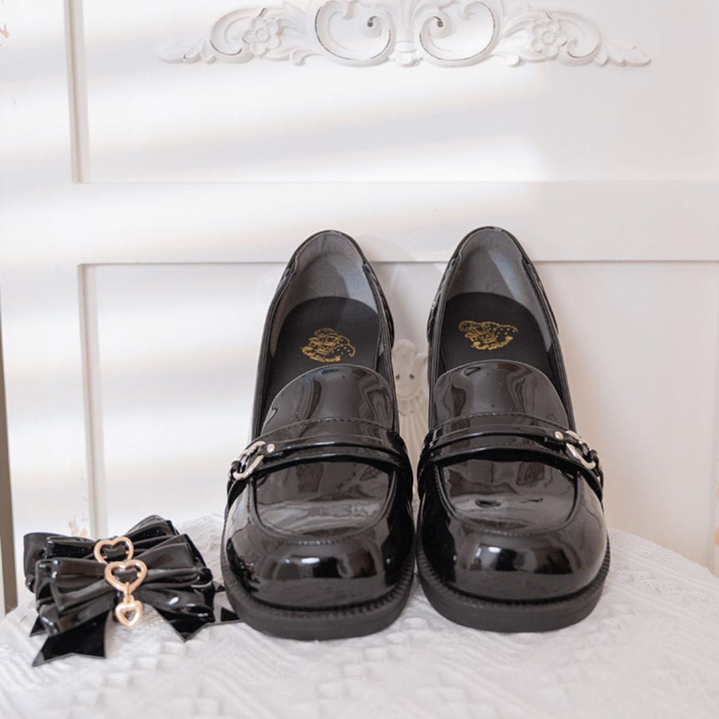 Flat Heart-Bow Dolly Shoes