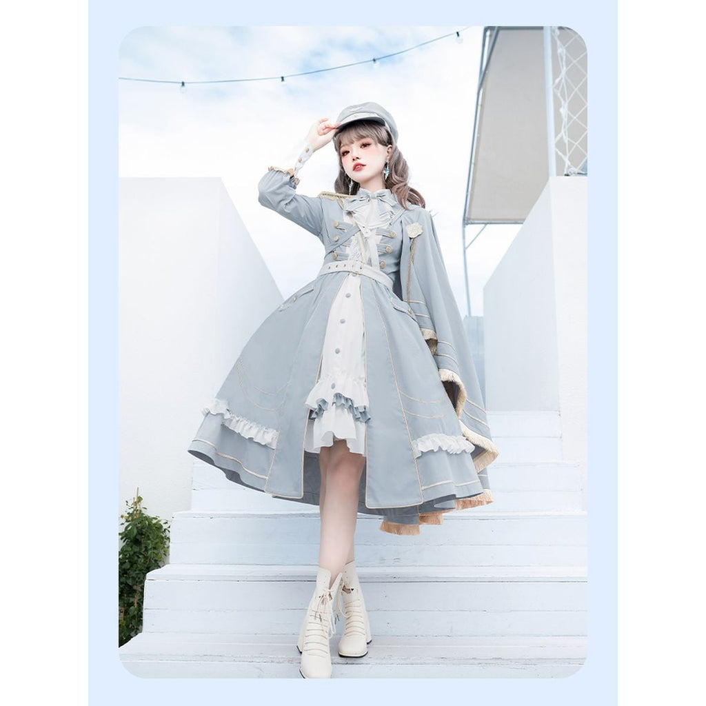 Sky Blue Military Lolita Dress Set