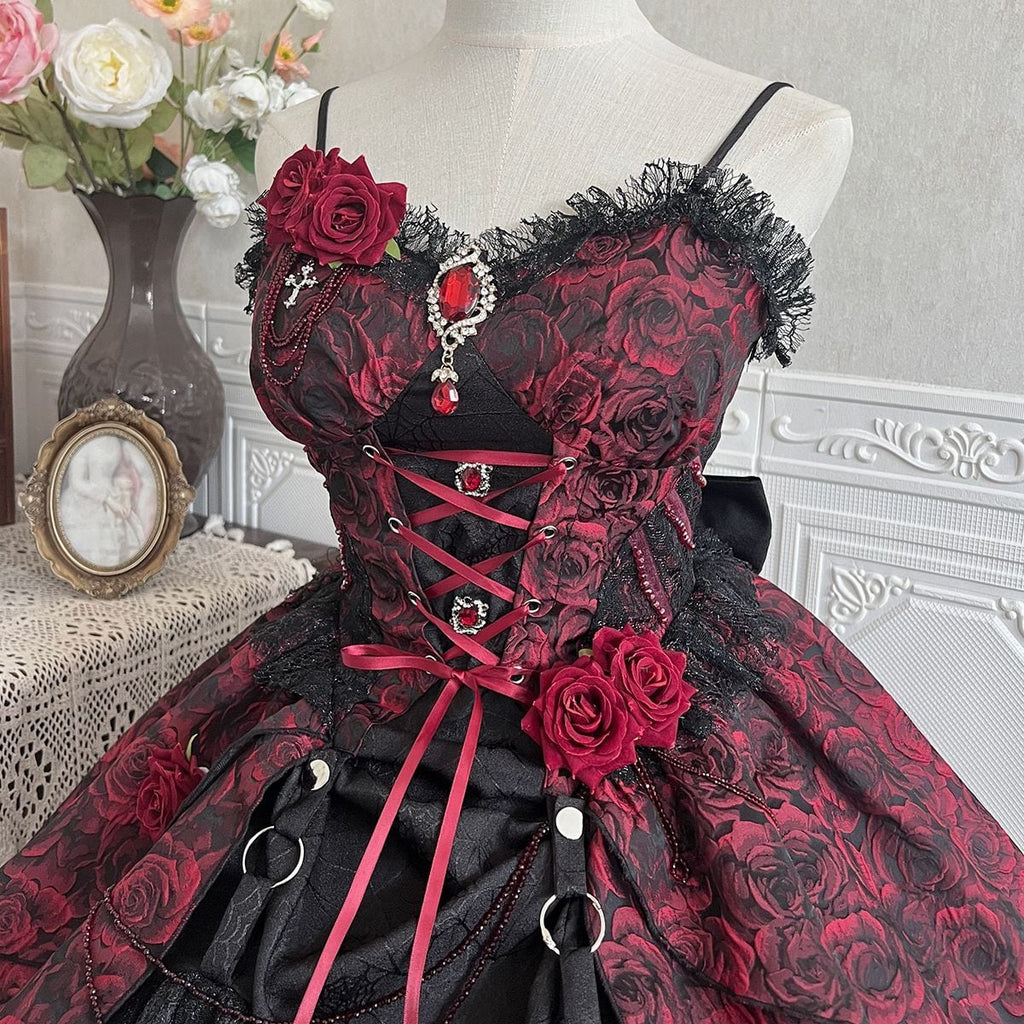 Mystical Gothic Rose Dress Set
