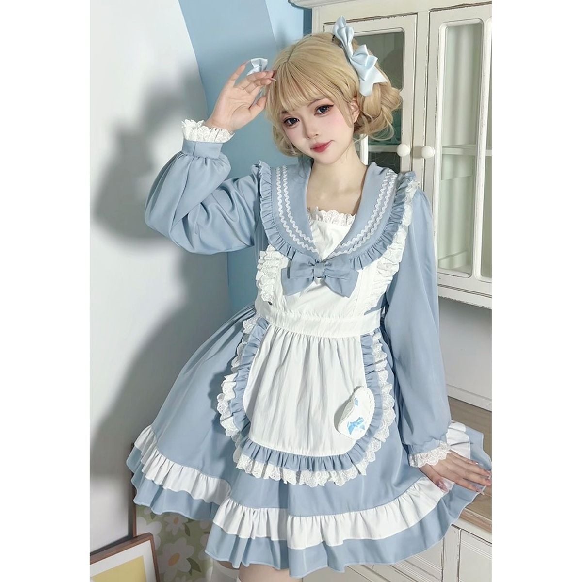 Sailor Collar Frill Maid Dress