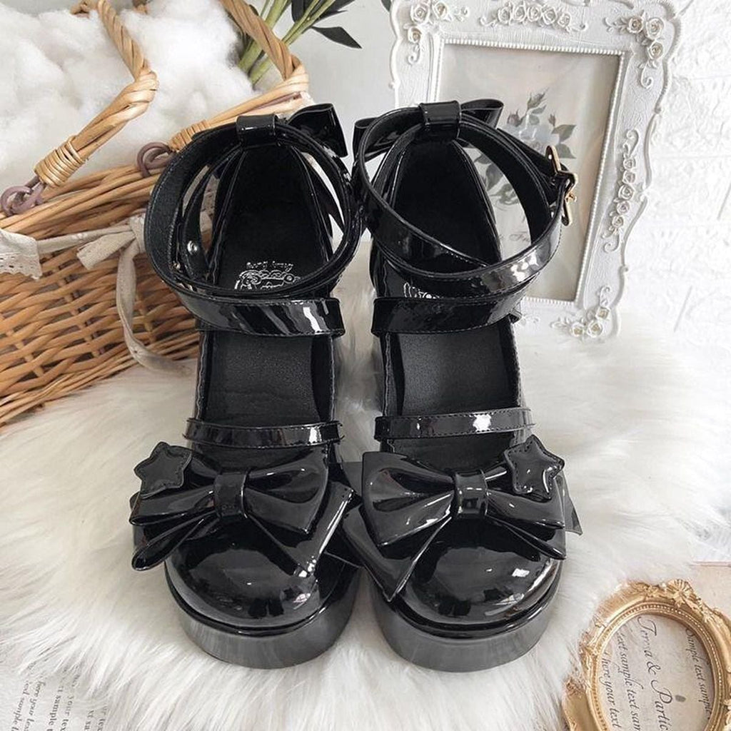 Front Bow Star-Strap Lolita Shoes