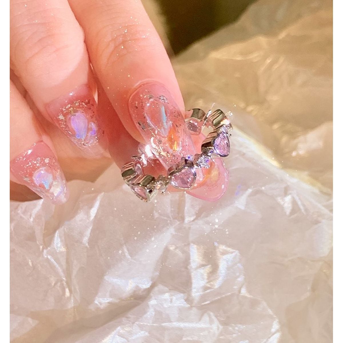 Kawaii Heart Charm Ring