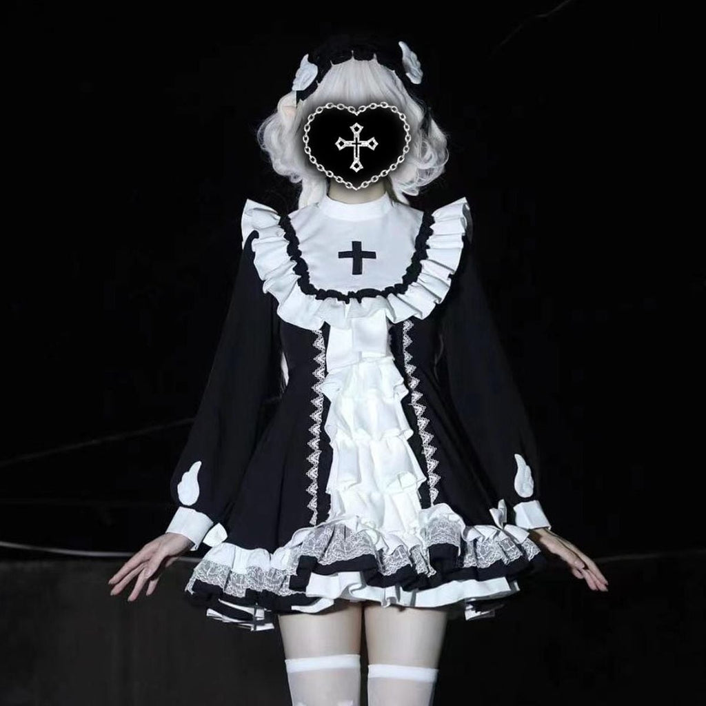 Dark Aesthetic Cross Gothic Dress