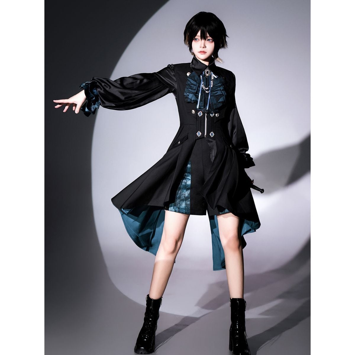 Noble Black and Blue Prince Attire