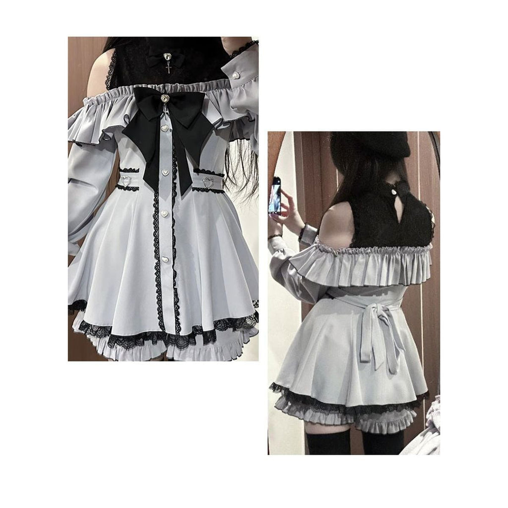 Jirai-kei Open Shoulder Dress