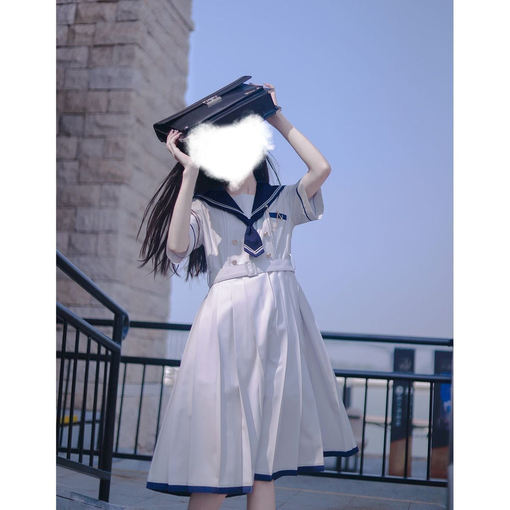 Elegant Sailor Collar Dress