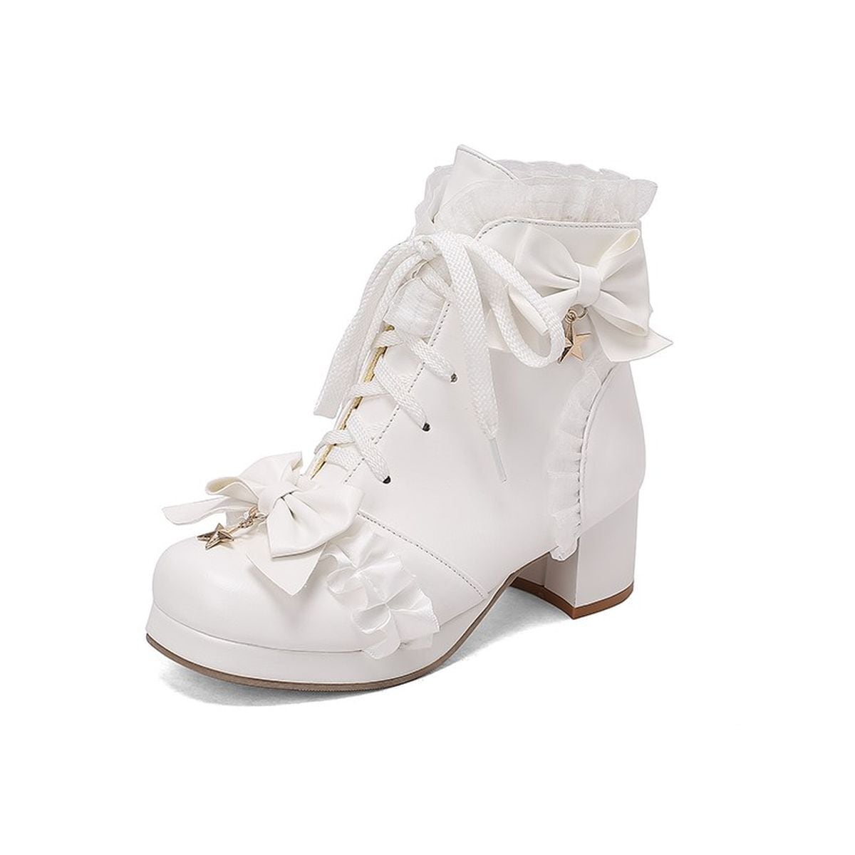 Star Strap Ruffle Ribbon Boots