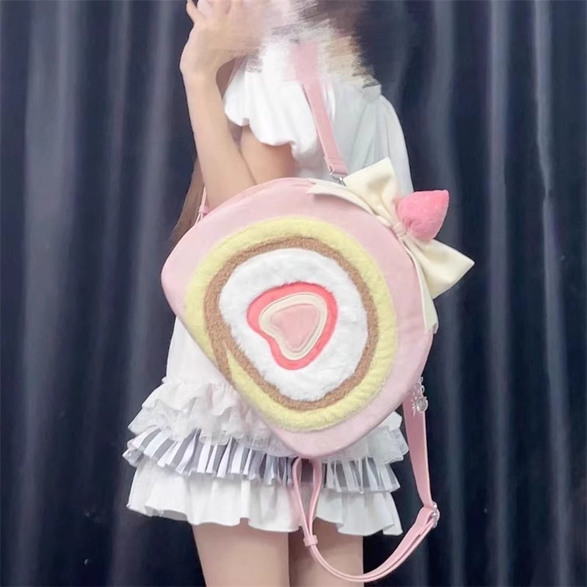 Strawberry Roll Cake Backpack