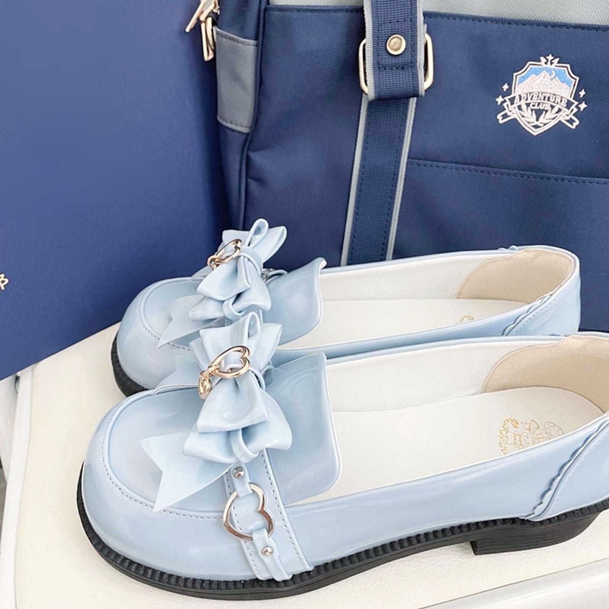 Flat Heart-Bow Dolly Shoes