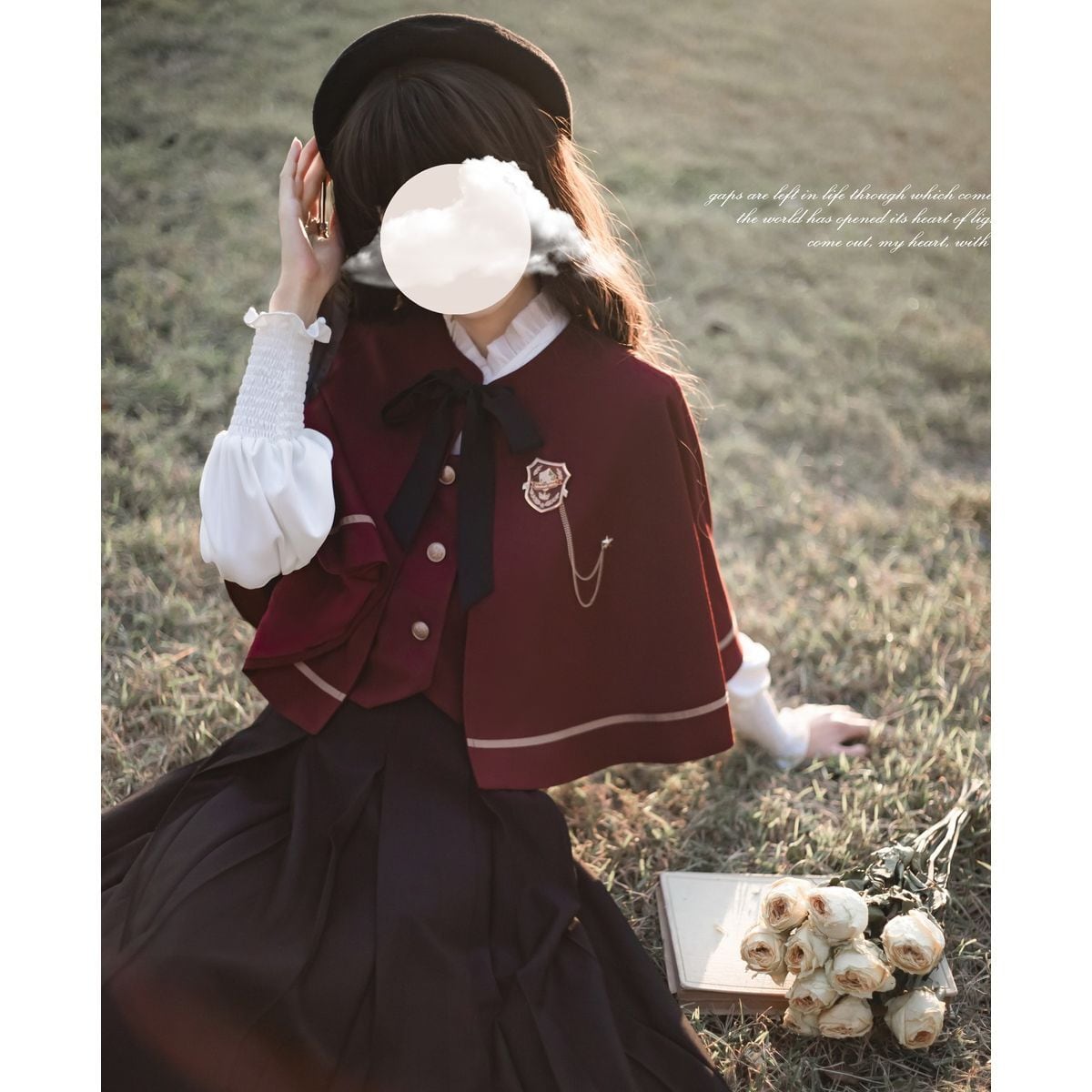 Elegant Long Skirt and Cape Ensemble