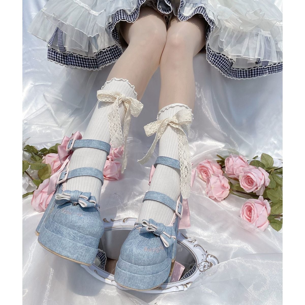 High Heel Shoes with Side Ribbons