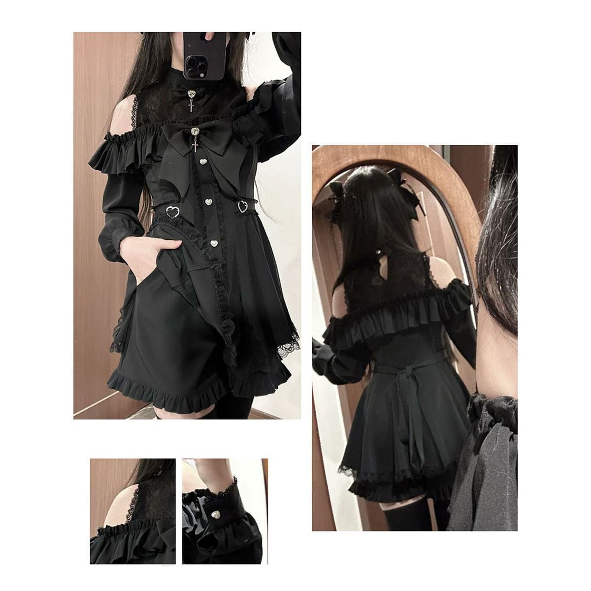 Jirai-kei Open Shoulder Dress